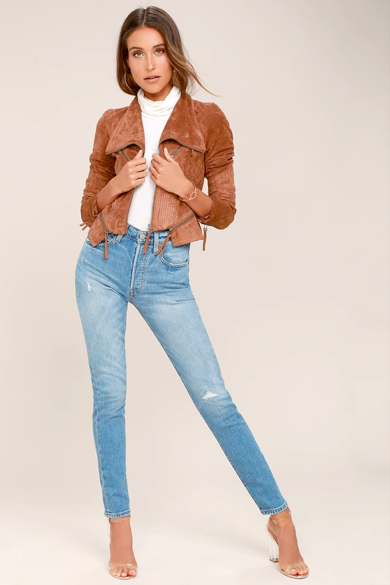 Lucy Suede Moto Jacket