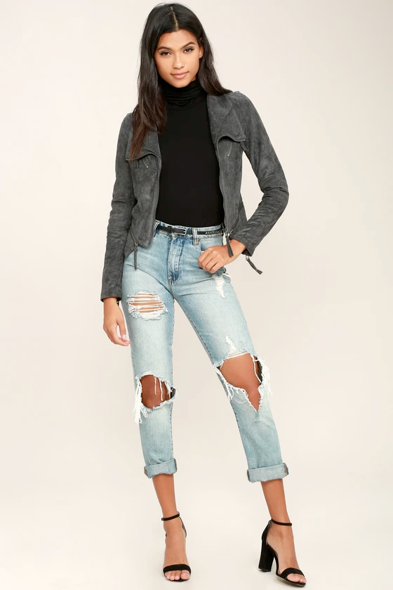 Lucy Suede Moto Jacket